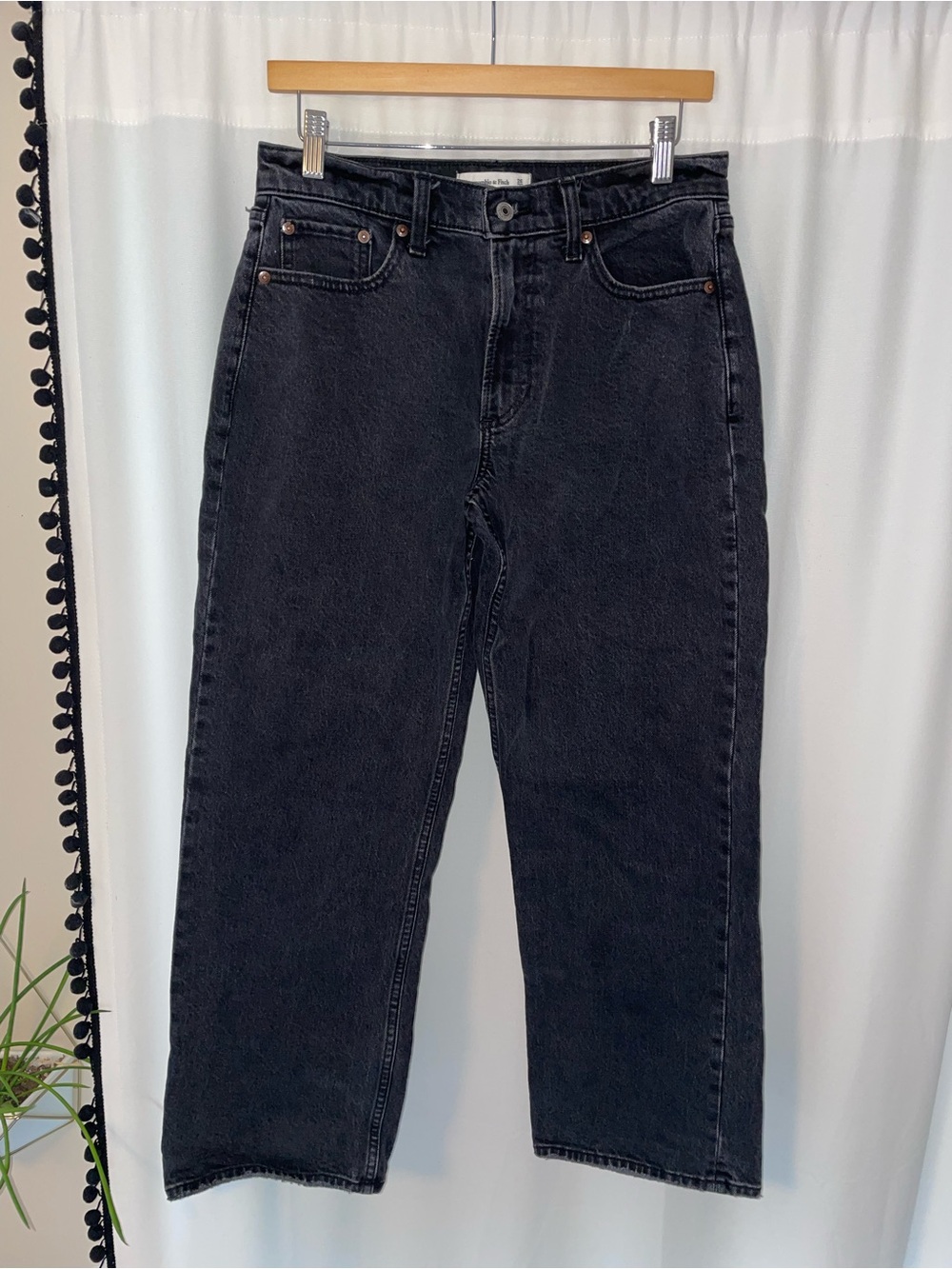 Abercrombie & Fitch the baggy low rise black denim jeans women’s 2 S 26 curve